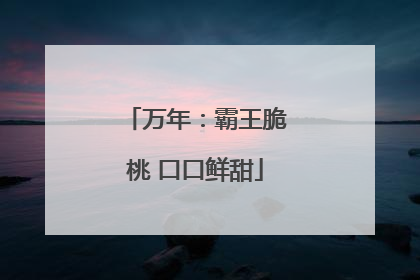 万年：霸王脆桃 口口鲜甜